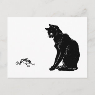 Cartão Postal Gato Negro e Sapo, Alexandre Steinlen