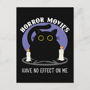 Cartão Postal Gato Negro Engraçado Adora Filme De Horror
