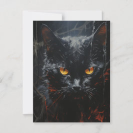 Cartão Postal Gato Negro Spooky