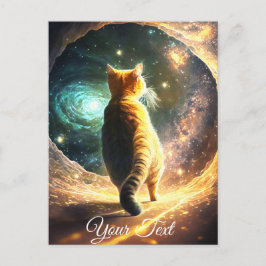 Cartão Postal Gato no buraco espacial.