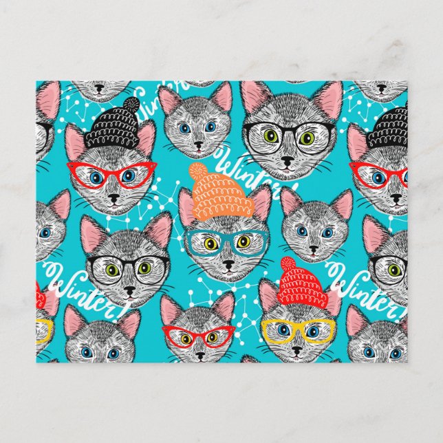 Cartão Postal Gato no chapéu (Frente)