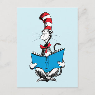 Cartão Postal Gato no Chapéu Leitura