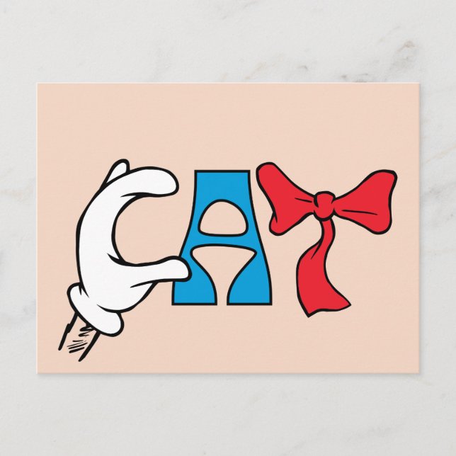 Cartão Postal Gato no Chapéu | Texto de Cat (Frente)