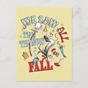 Cartão Postal Gato no Chapéu   Vimos Todas As Coisas Cair