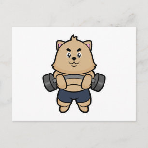 Cartão Postal Gato no Fisiculturismo com Haltere