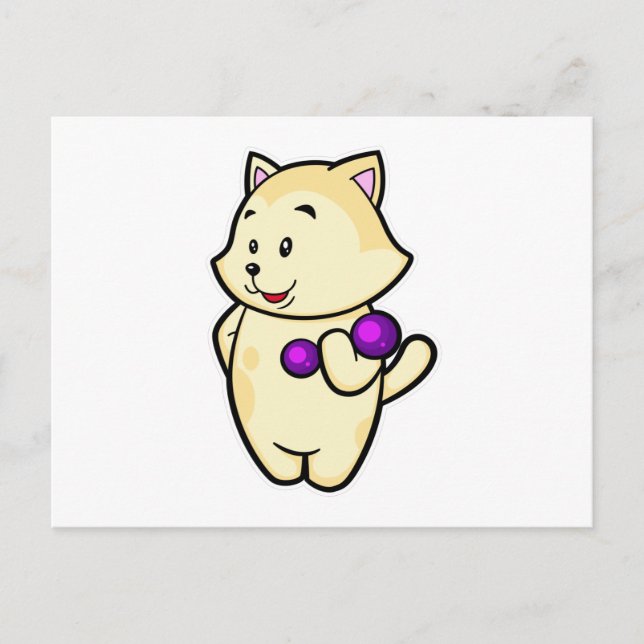 Cartão Postal Gato no treino de Bíceps com Halter (Frente)