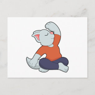 Cartão Postal Gato no Yoga cruzado