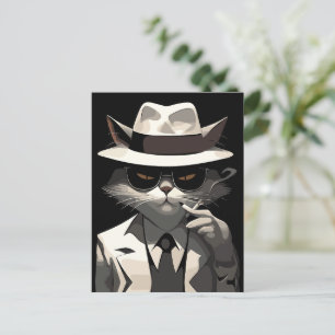 Cartão Postal Gato Noir Legal: Felino Suave e Misterioso