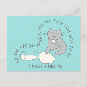 Cartão Postal Gato Oitavo Dia 8 Sras-a-Milhar Natal