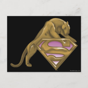 Cartão Postal Gato Ouro de Supergirl