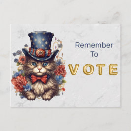 Cartão Postal Gato Patriótico Americano Vota