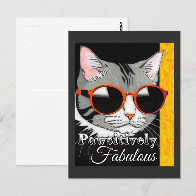 Cartão Postal Gato Pawsitivamente Fabuloso (Frente/Verso)