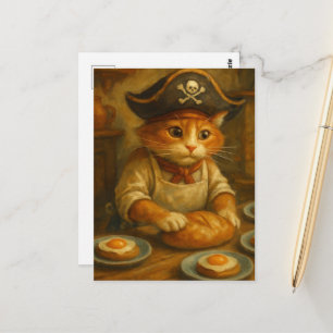 Cartão Postal Gato Pirata Fofo Padeiro