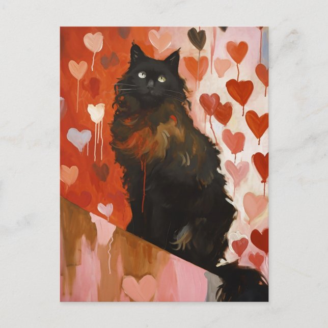 Cartão Postal Gato Preto Cinto (Frente)