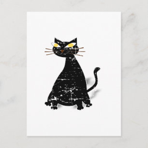 Cartão Postal Gato Preto Gordo Aflito