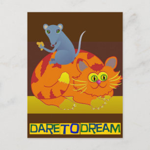 Cartão Postal Gato & rato