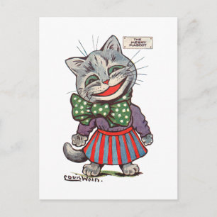 Cartão Postal Gato Rindo, Louis Wain