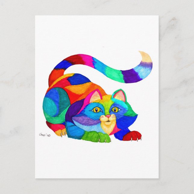 Cartão Postal Gato risky (Frente)