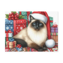 Gato Siamês de Natal Festa de Natal
