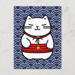 Cartão Postal Gato Sortudo Japonês ou Maneki-Neko