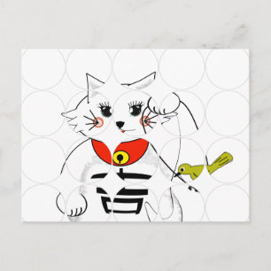Cartão Postal Gato Sortudo - Maneki Neko - Becking