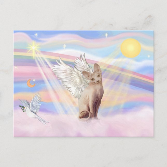 Cartão Postal Gato Sphynx 1 - Nuvens (Frente)