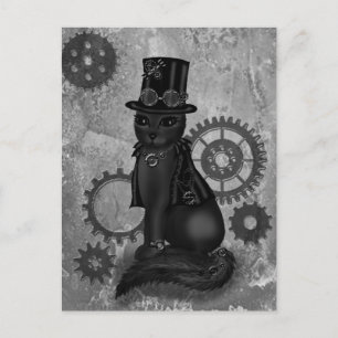 Cartão Postal Gato Steampunk