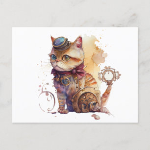 Cartão Postal Gato Steampunk