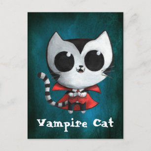 Cartão Postal Gato Vampiro Fofo