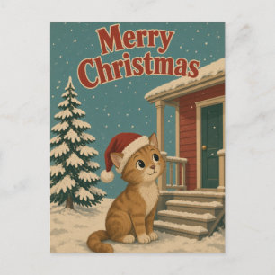 Cartão Postal Gato Varanda Animal Natal