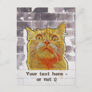 Cartão Postal Gato Vermelho em Apuros.
