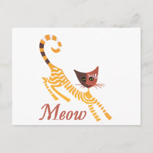 Cartão Postal Gato vermelho engraçado