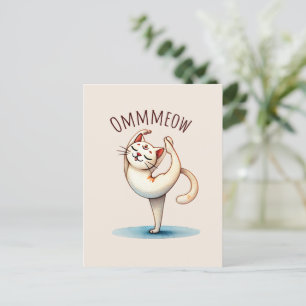 Cartão Postal Gato Yoga Pose - Miau
