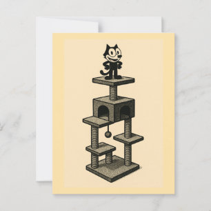 Cartão Postal Gatos Adoram Árvores De Gato