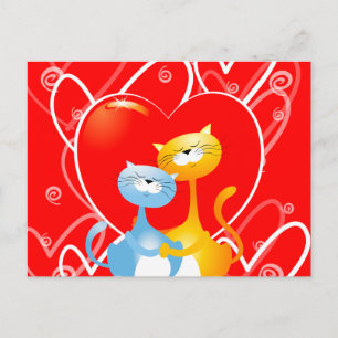Cartão Postal Gatos apaixonados, postais