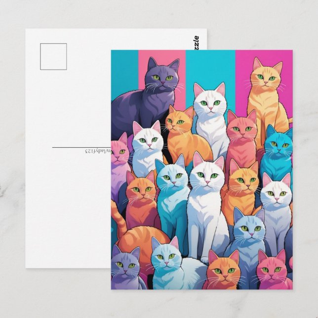 Cartão Postal Gatos Arco-Íris, Pós-Travessia (Frente/Verso)