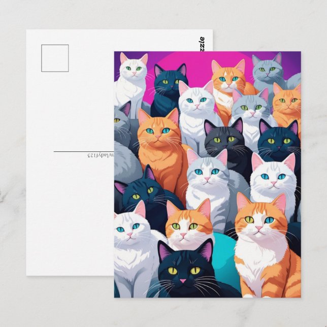 Cartão Postal Gatos Arco-Íris, Pós-Travessia (Frente/Verso)