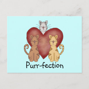 Cartão Postal Gatos Camisetas de Purr-fecção e presentes