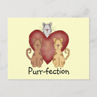Cartão Postal Gatos Camisetas de Purr-fecção e presentes