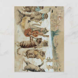 Cartão Postal Gatos cantam villancicos por Louis Wain