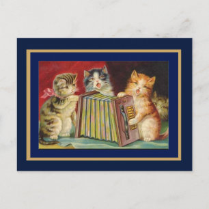 Cartão Postal Gatos Cantores Antigos