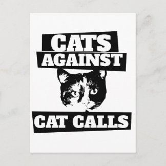 Cartão Postal Gatos Contra Assobios de calico retrô feminista