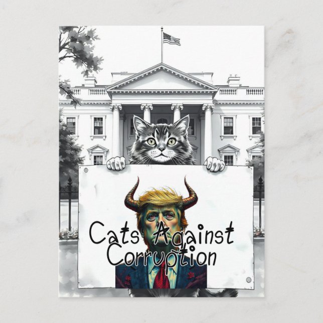 Cartão Postal Gatos Contra Corrupção (Frente)