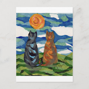 Cartão Postal Gatos de Cinza de arte