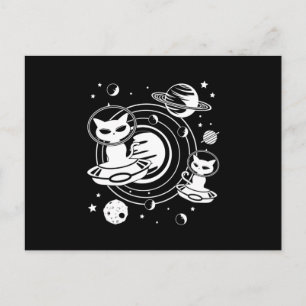Cartão Postal Gatos De Gato De alienígena No Espaço Gatinho Pets