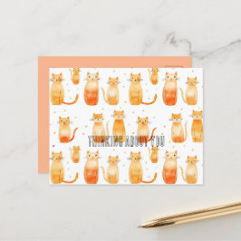 Cartão Postal Gatos De Gato Laranja