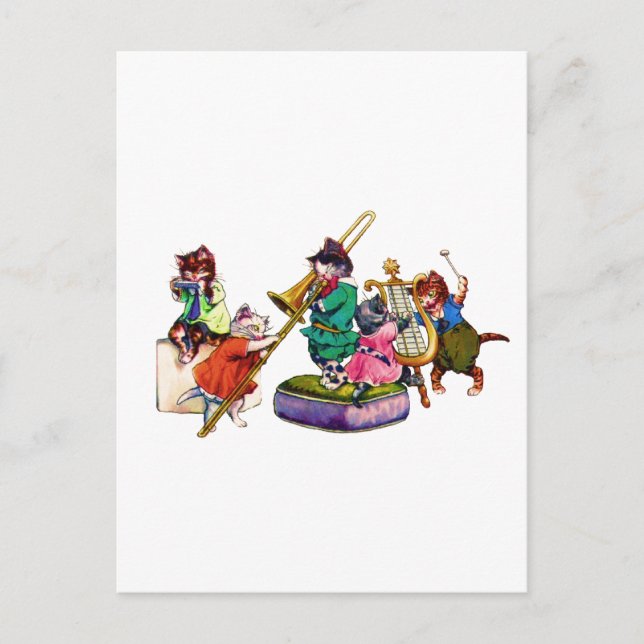 Cartão Postal Gatos de Jazz (Frente)