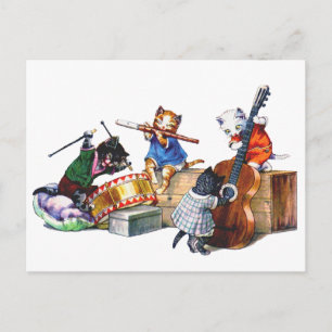 Cartão Postal Gatos de Jazz
