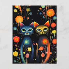 Cartão Postal Gatos de magia