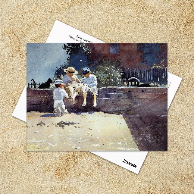 Cartão Postal Gatos de Meninos Winslow Homer (Criador carregado)